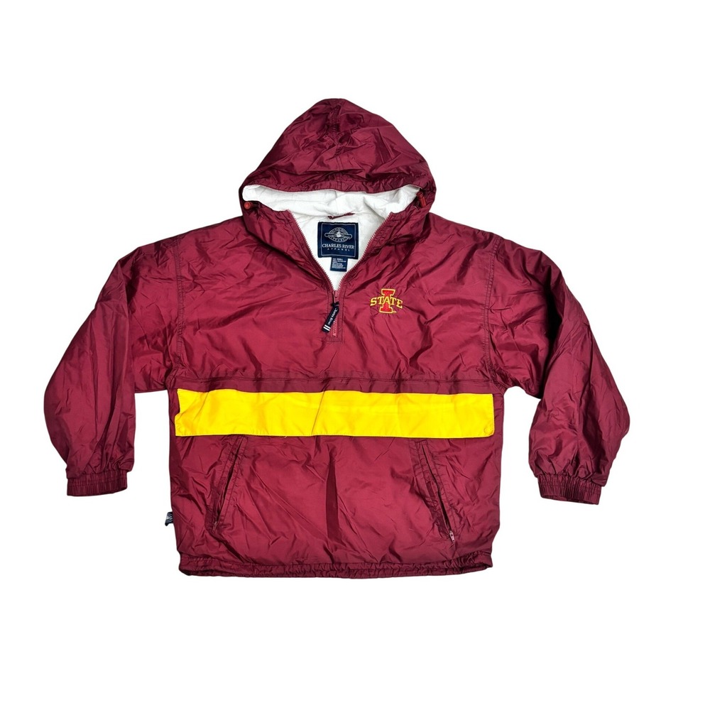 Charles River Iowa State Cyclones Anorak Jacket Maroon Yellow Small Mens